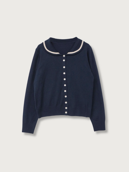 collar knit cardigan