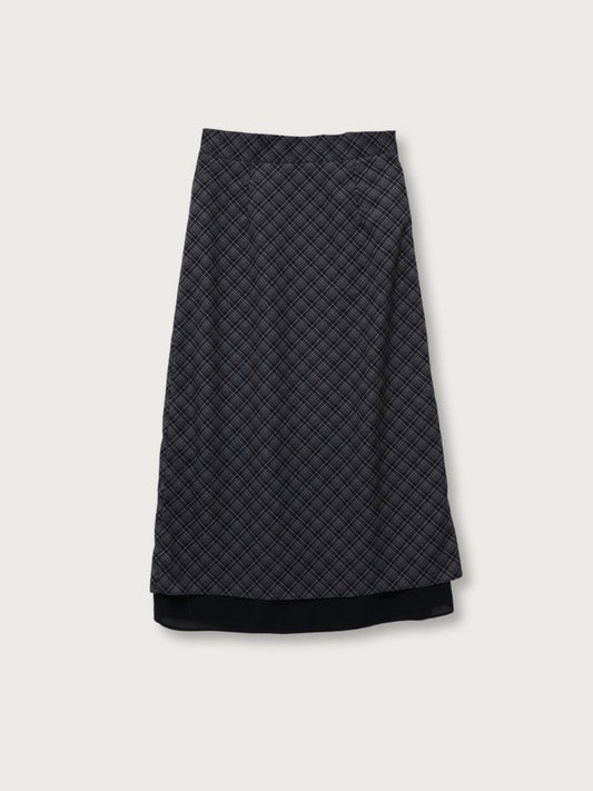 plaid layered skirt