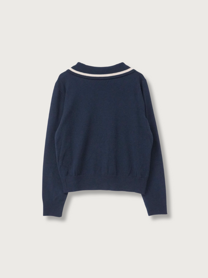 collar knit cardigan