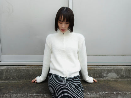 fuzzy half-zip knit