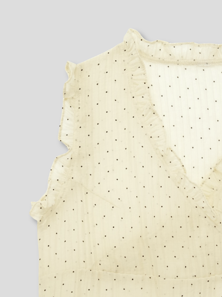 dot sleeveless blouse
