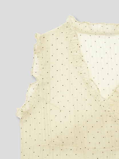dot sleeveless blouse