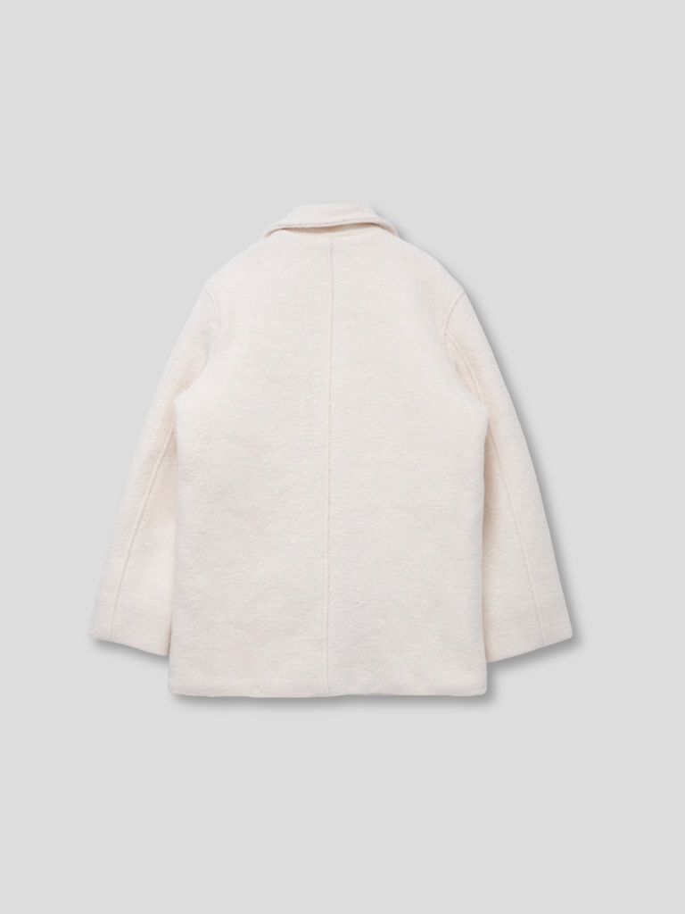 boucle wool midi coat