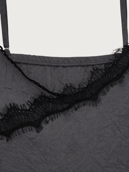 lace line satin cami