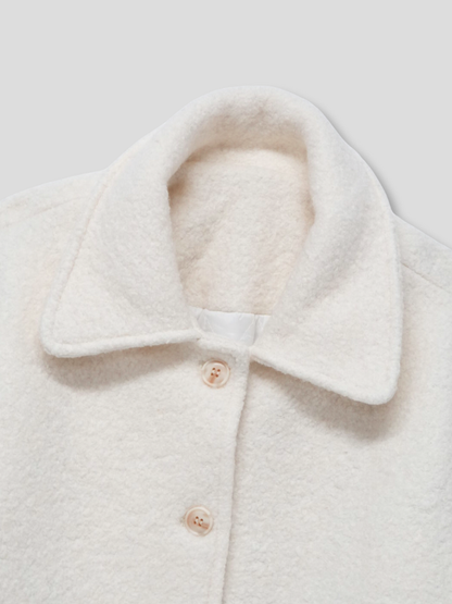 boucle wool midi coat