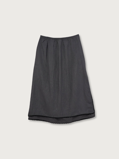 lace satin midi skirt