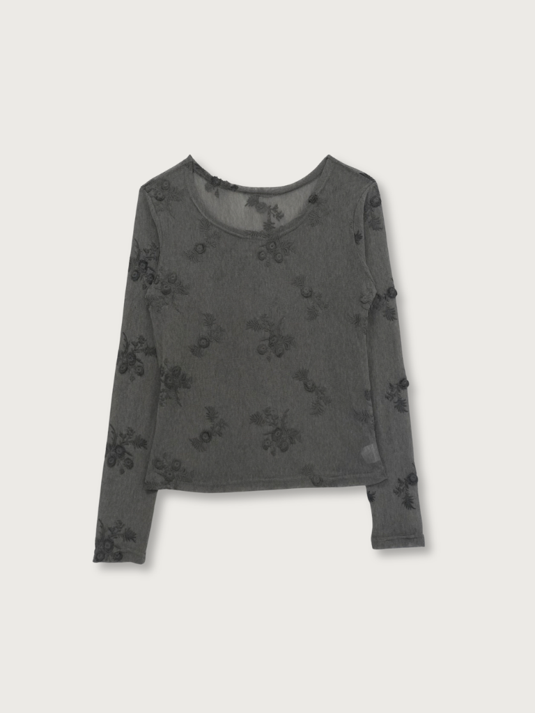 flower sheer long sleeve