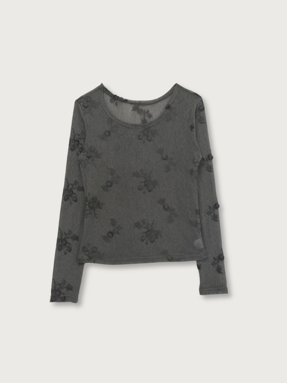 flower sheer long sleeve