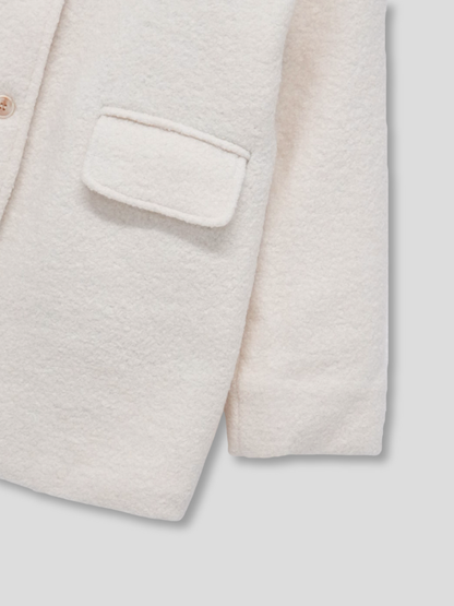 boucle wool midi coat