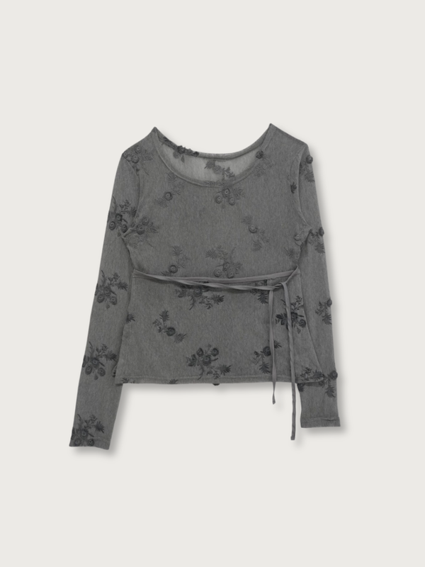 flower sheer long sleeve