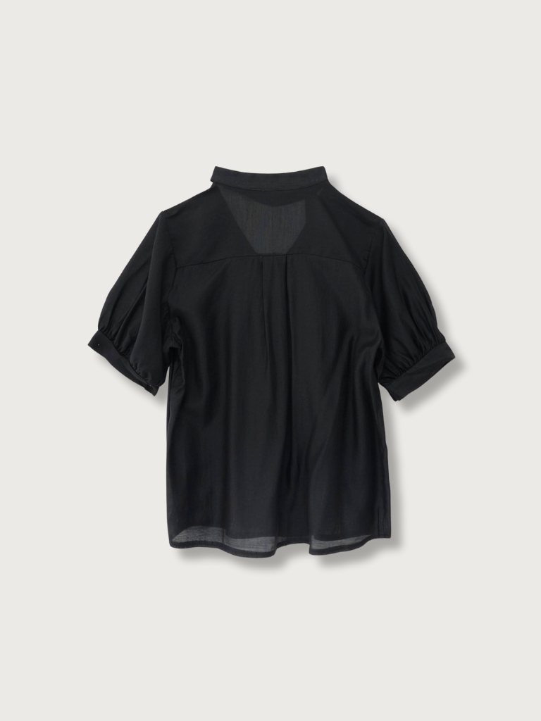 sheer tie blouse