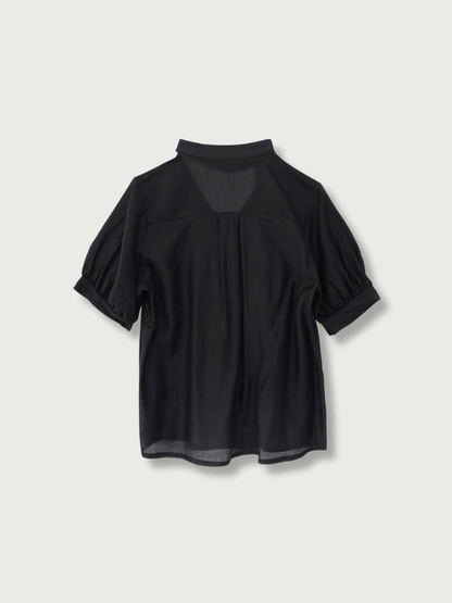 sheer tie blouse