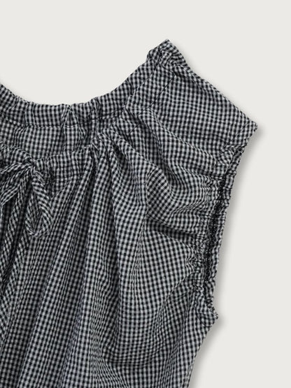 shirring sleeveless blouse