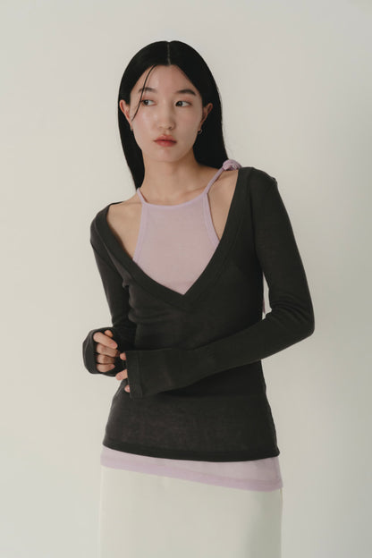 cami layered sheer top