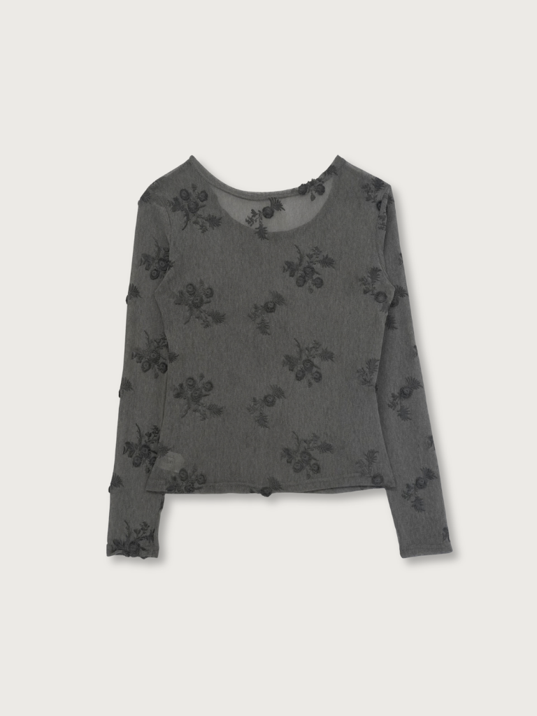 flower sheer long sleeve