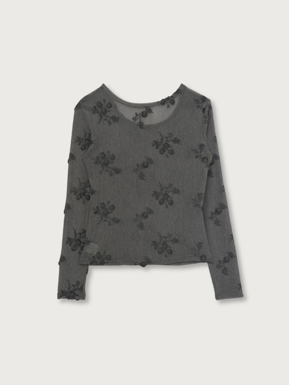 flower sheer long sleeve