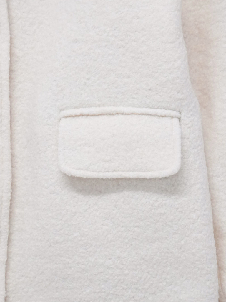 boucle wool midi coat