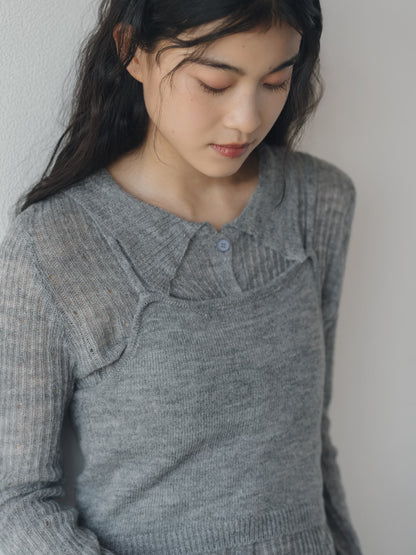 bustier set rib knit