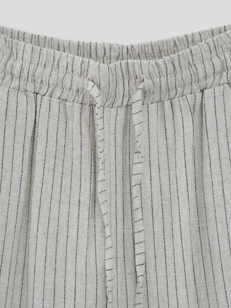 stripe linen pants