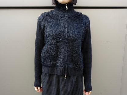 fuzzy half-zip knit