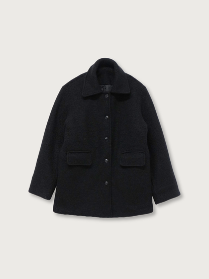 boucle wool midi coat