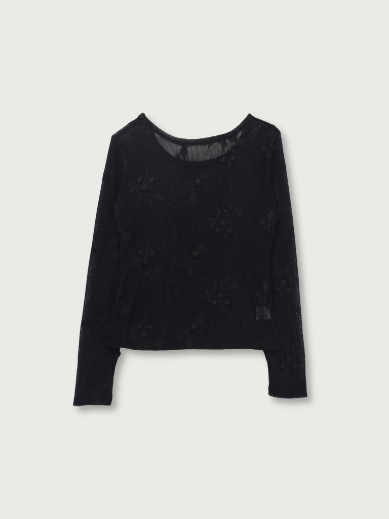 flower sheer long sleeve