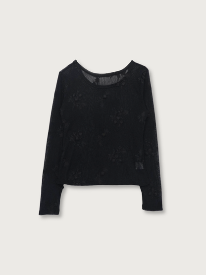 flower sheer long sleeve