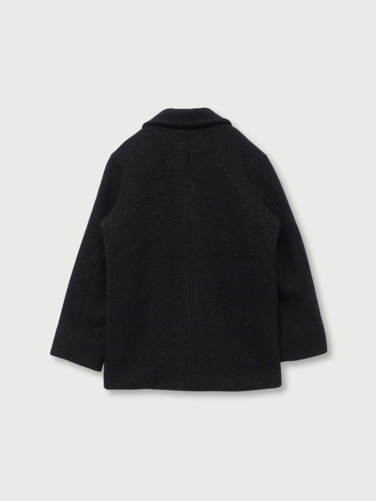 boucle wool midi coat