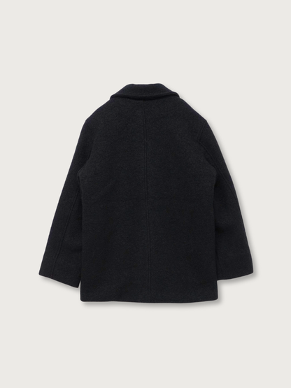 boucle wool midi coat