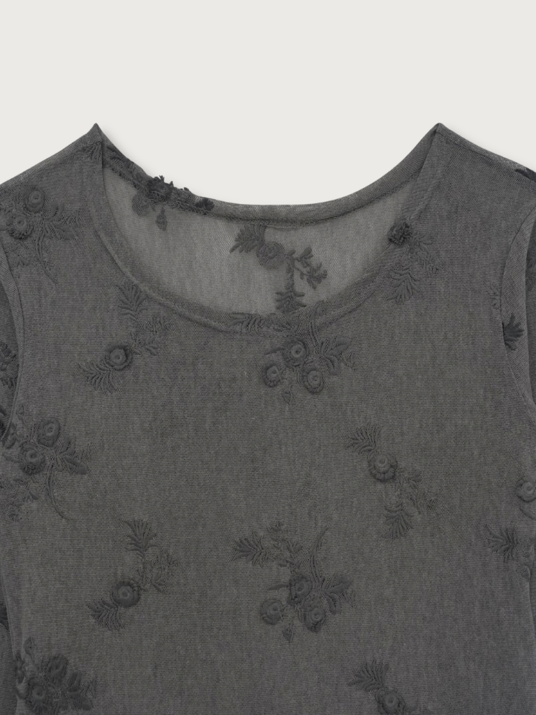 flower sheer long sleeve