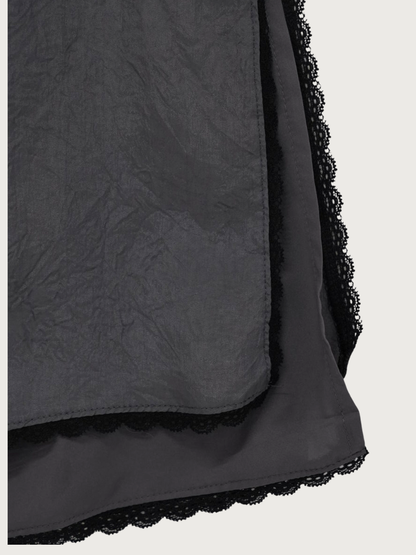 lace satin midi skirt