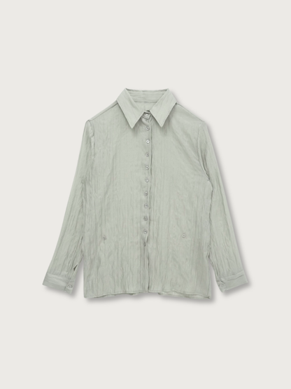 crinkle sheer shirt
