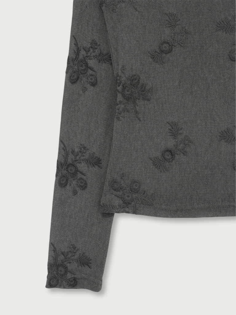 flower sheer long sleeve