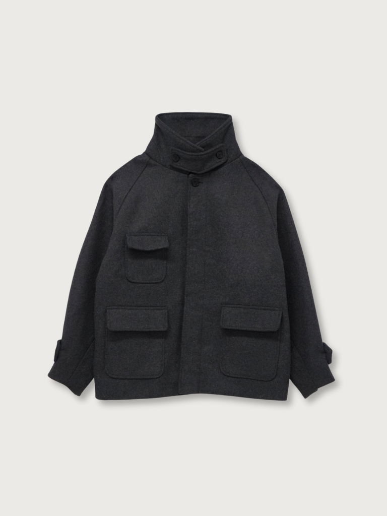 flap pocket wool coat