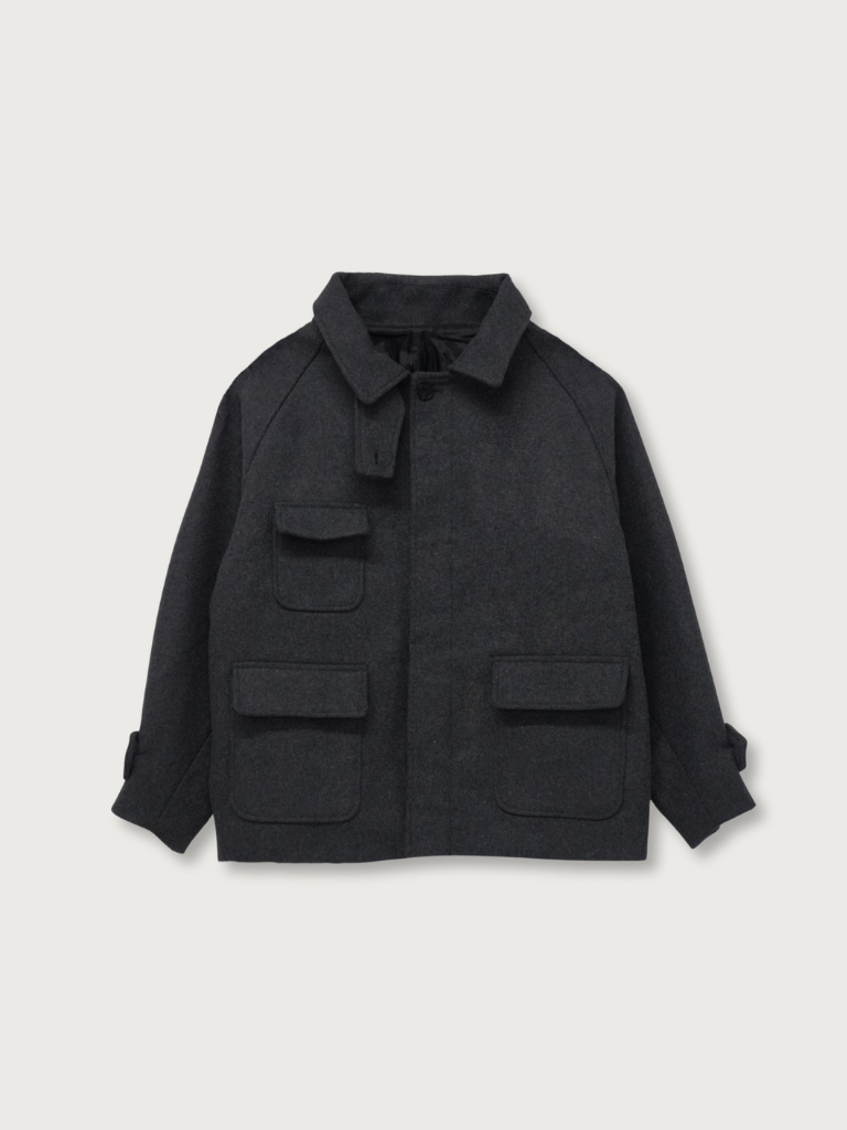flap pocket wool coat
