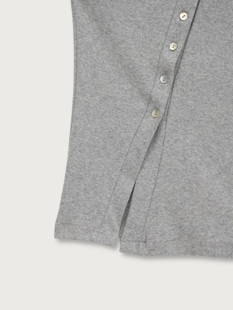 asymmetric button top