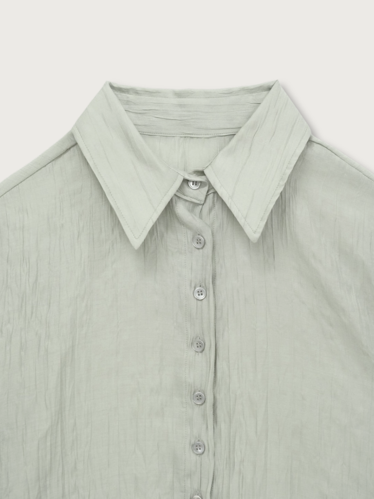crinkle sheer shirt