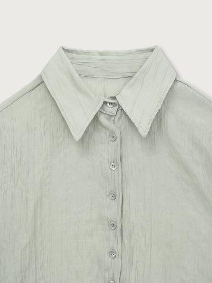 crinkle sheer shirt