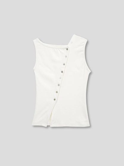 asymmetric button top