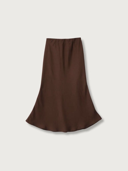 color satin skirt