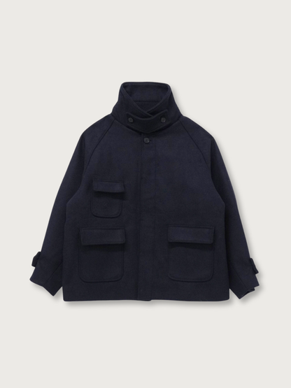 flap pocket wool coat