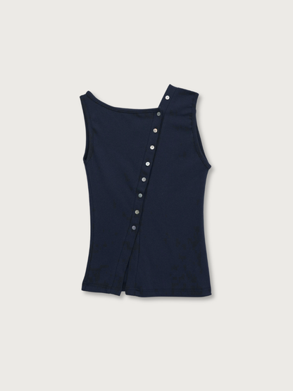 asymmetric button top