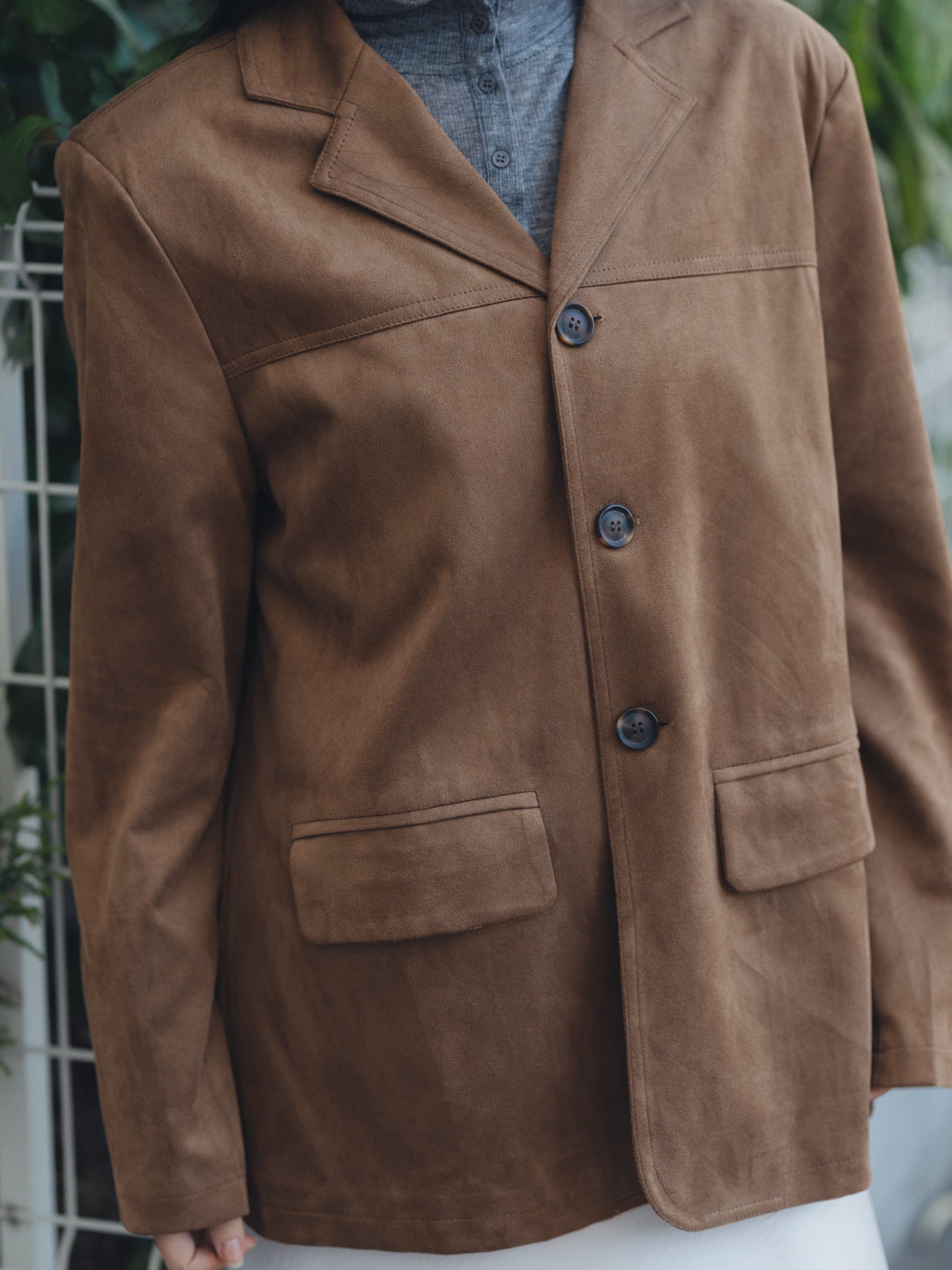 ジャケット・アウター geeong loose suede jakect loose suede jacket – geeong