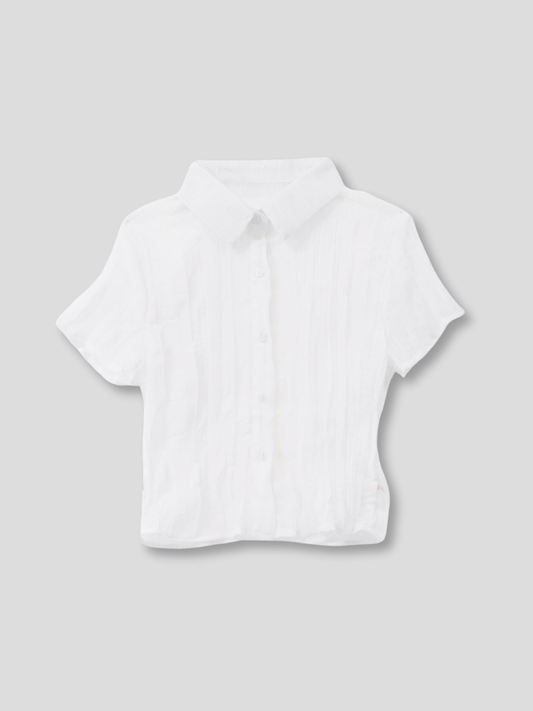 wrinkle crop shirt