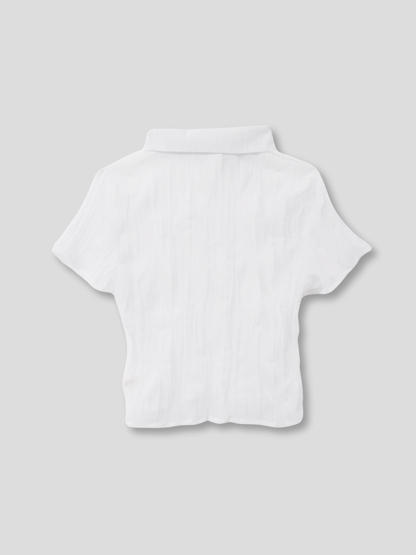 wrinkle crop shirt