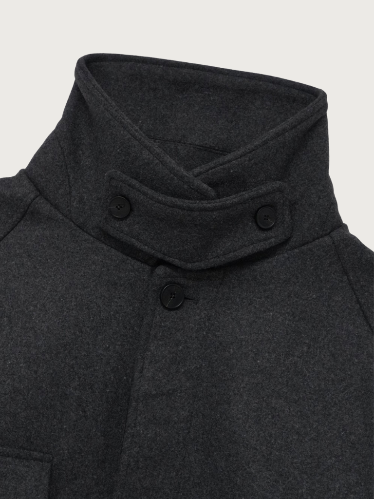 flap pocket wool coat
