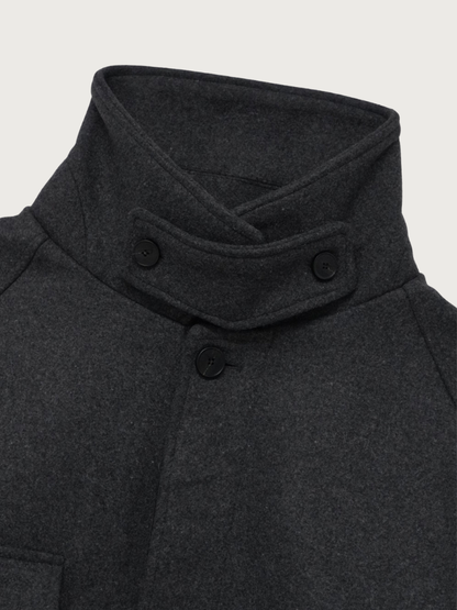 flap pocket wool coat
