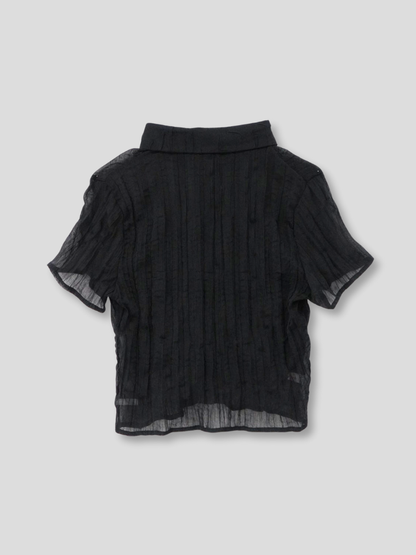 wrinkle crop shirt