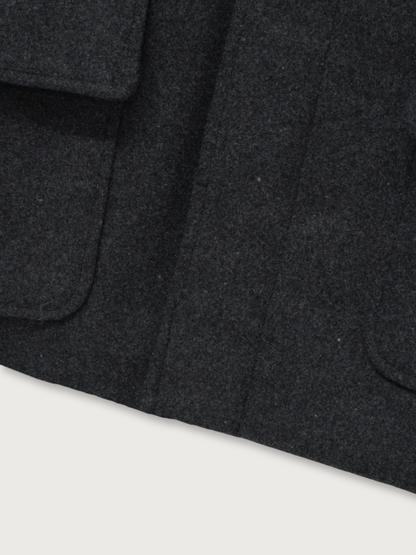 flap pocket wool coat