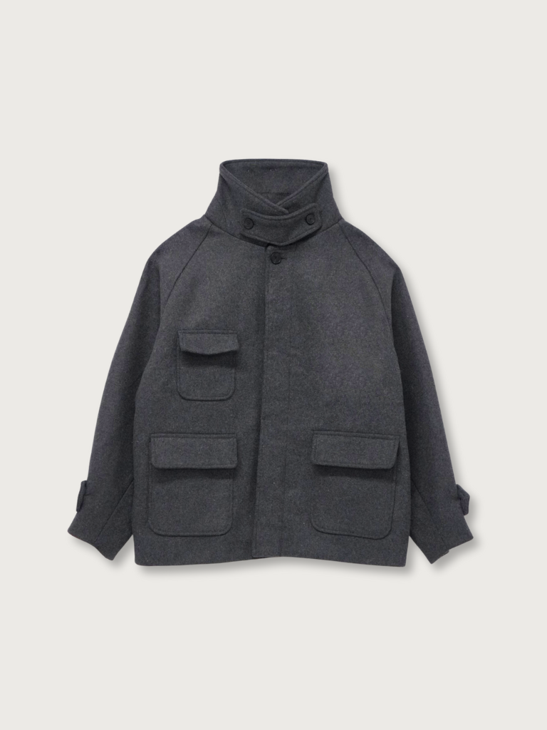 flap pocket wool coat